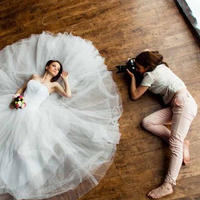 Our photographer is capturing a bridal  shoot